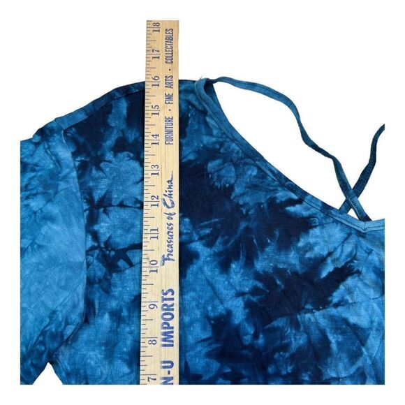 New SweatyRocks Women's Tie Dye Criss Cross Back Short Sleeve Crop Summer TShirt - Picture 3 of 9